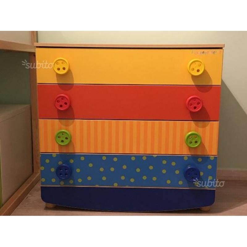 Cassettiera bambini multicolor
