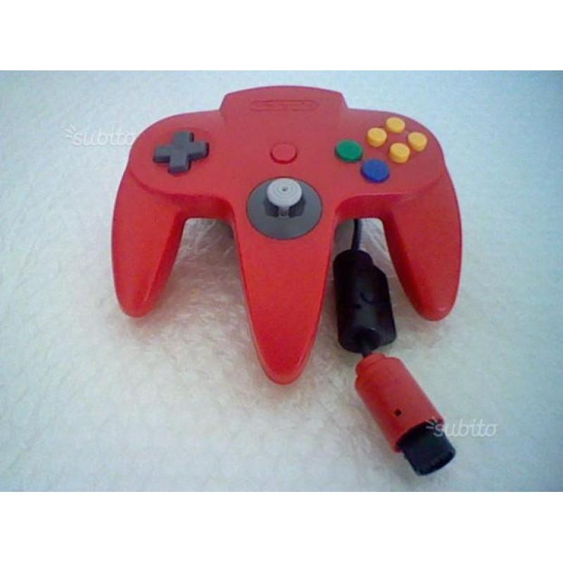 Nintendo 64 3 joy pad grigio rosso blu 2 prolunga